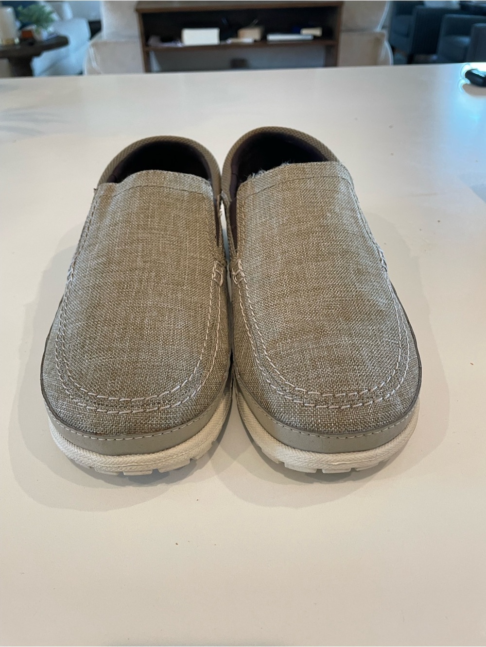 CROCS Men’s Slip-On Loafers in Light Taupe